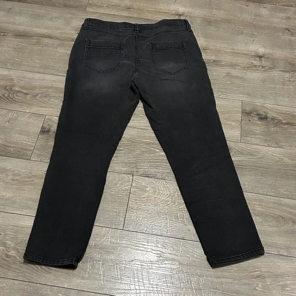 Libby Edelman Black Straight Leg Jeans with Sequin Trim - Picture 11 of 13